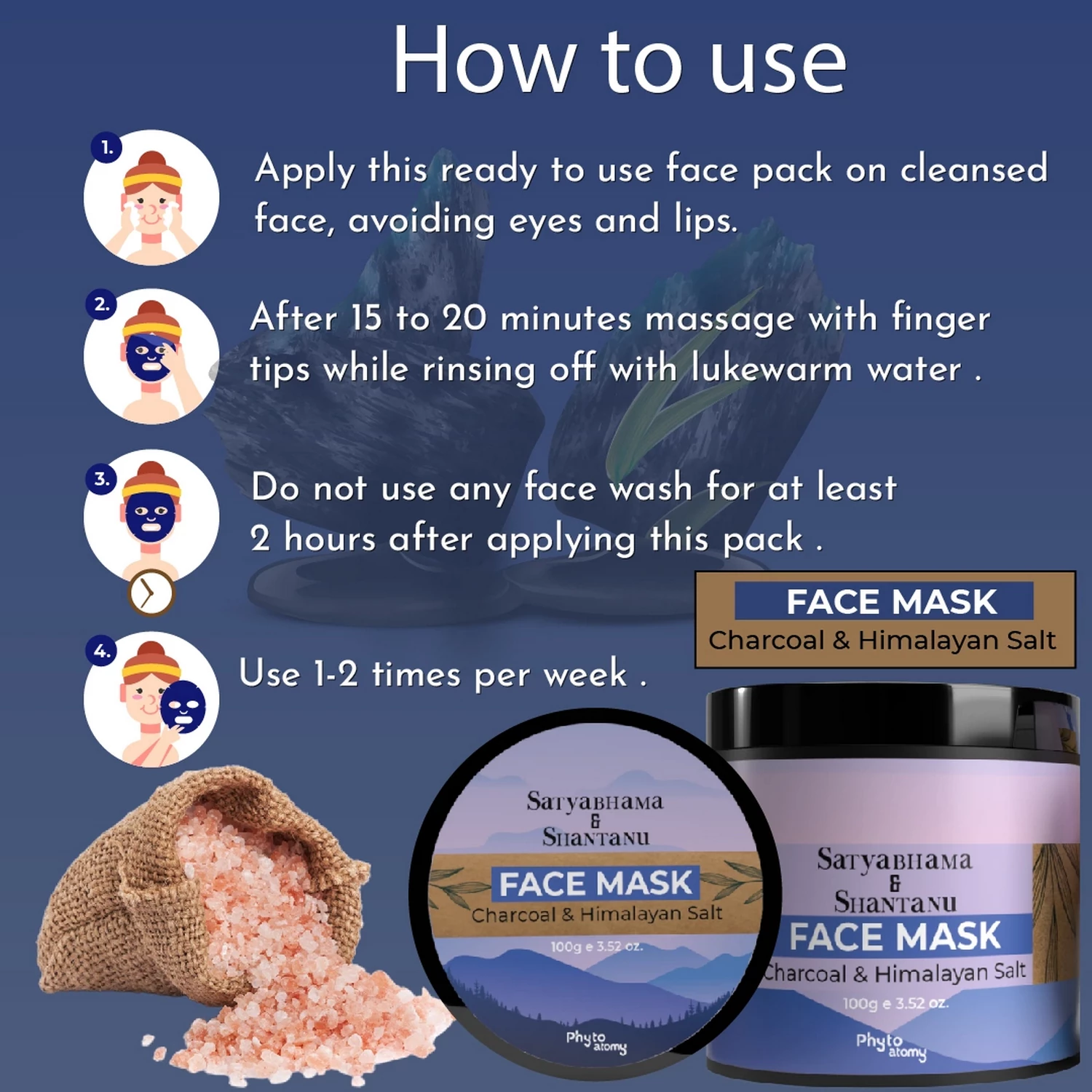 RBV B2B Charcoal and Himalayan Salt Face Mask (100g)-24 Pcs.